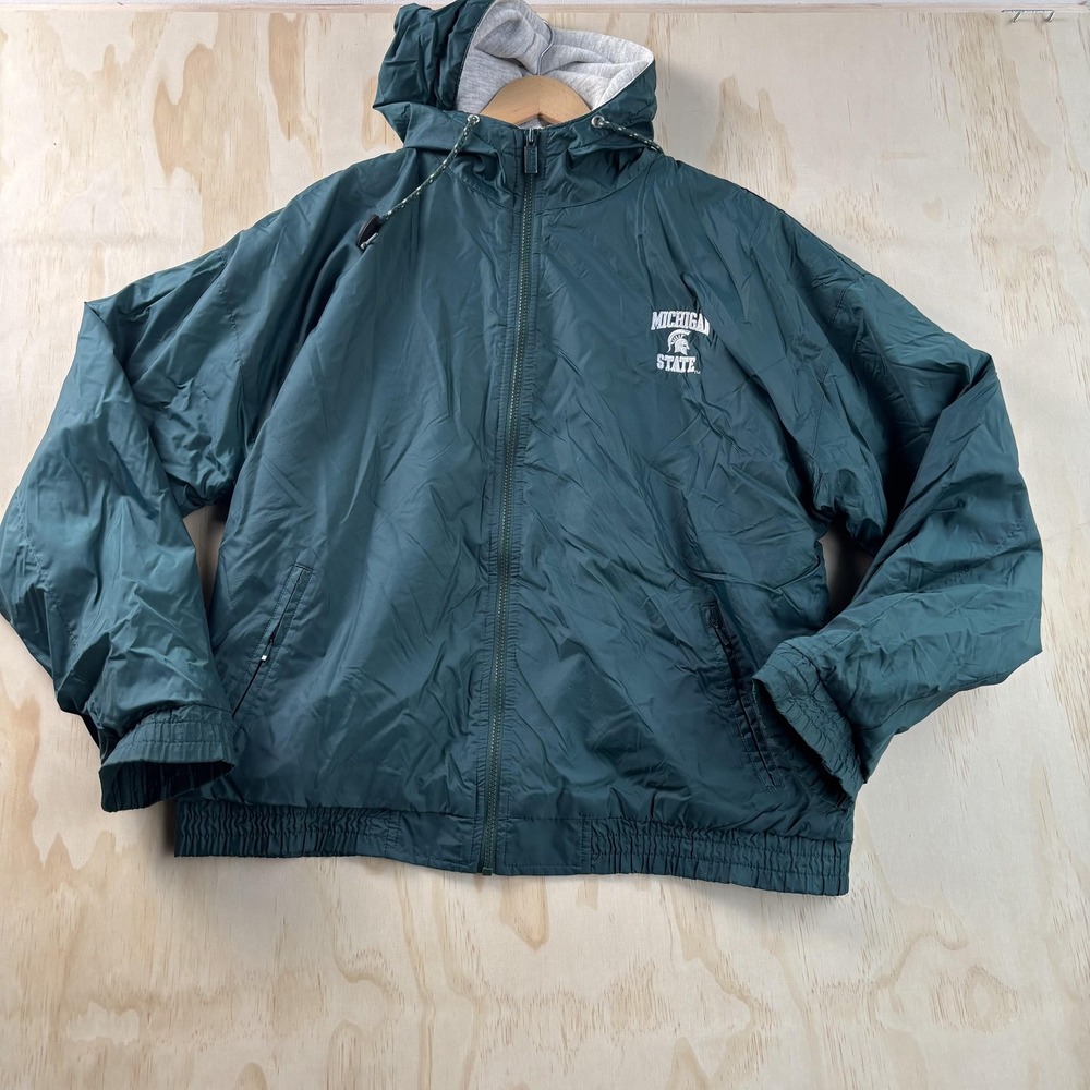Michigan State Spartans Jacket Mens Large Green NCAA Football Gear For Sports